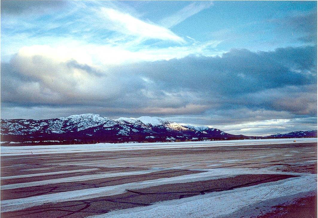 View from the tarmac in Whitehorse, Canada in the Yukon Territory