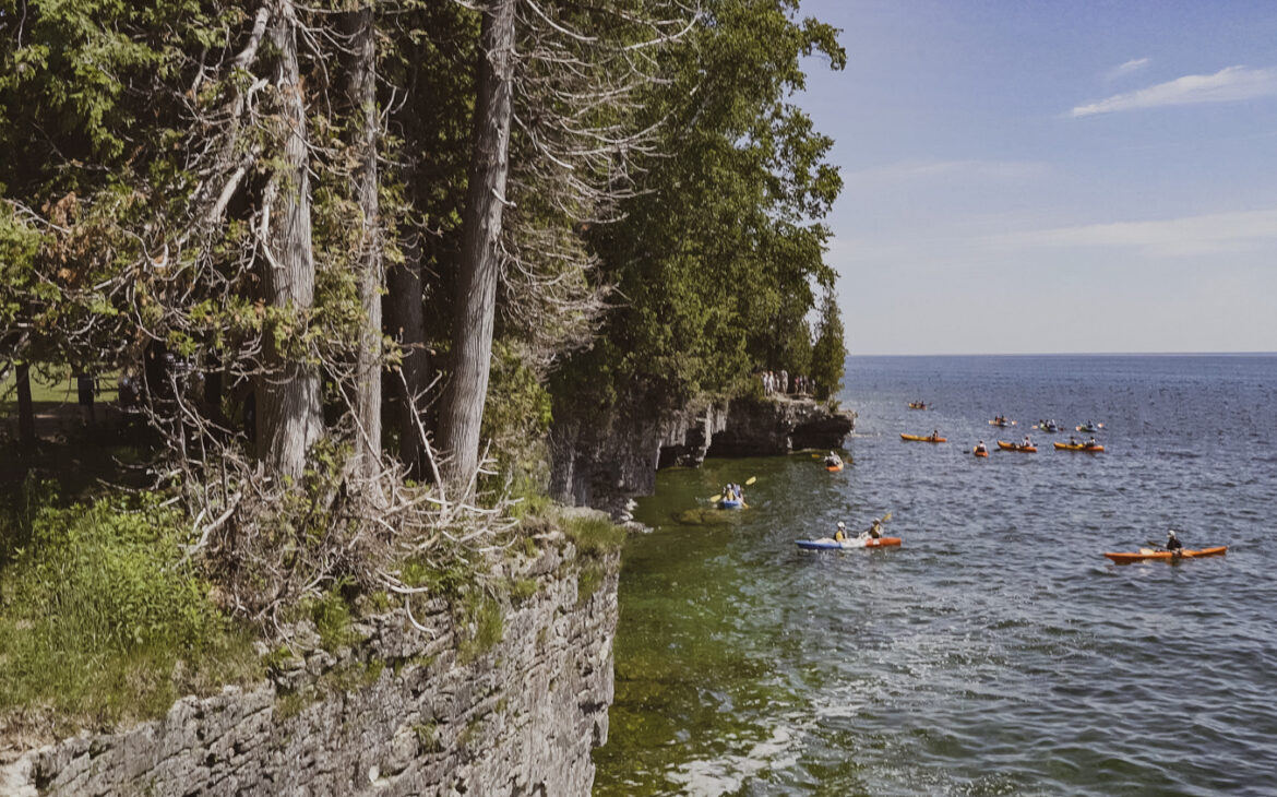 Kayakers at Cave Point County Park
