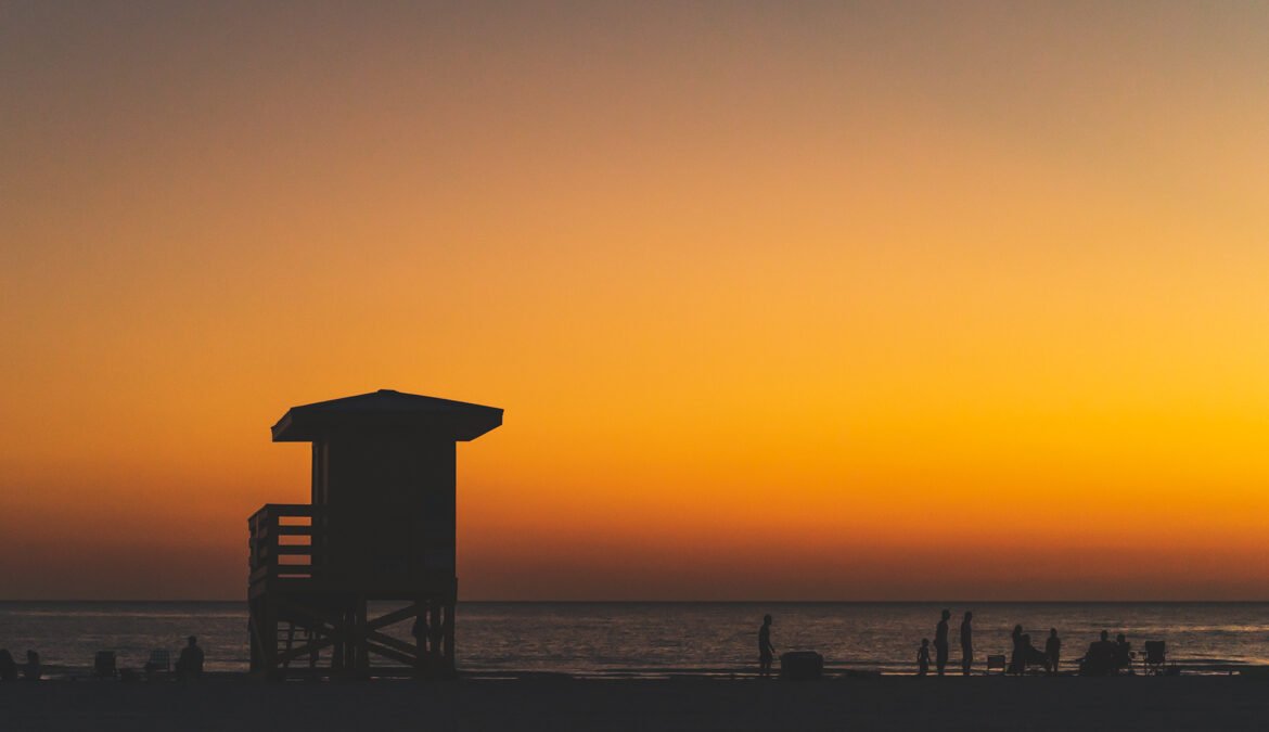 Siesta Key Florida lifeguard tower in Silhouette © Joel Hartz