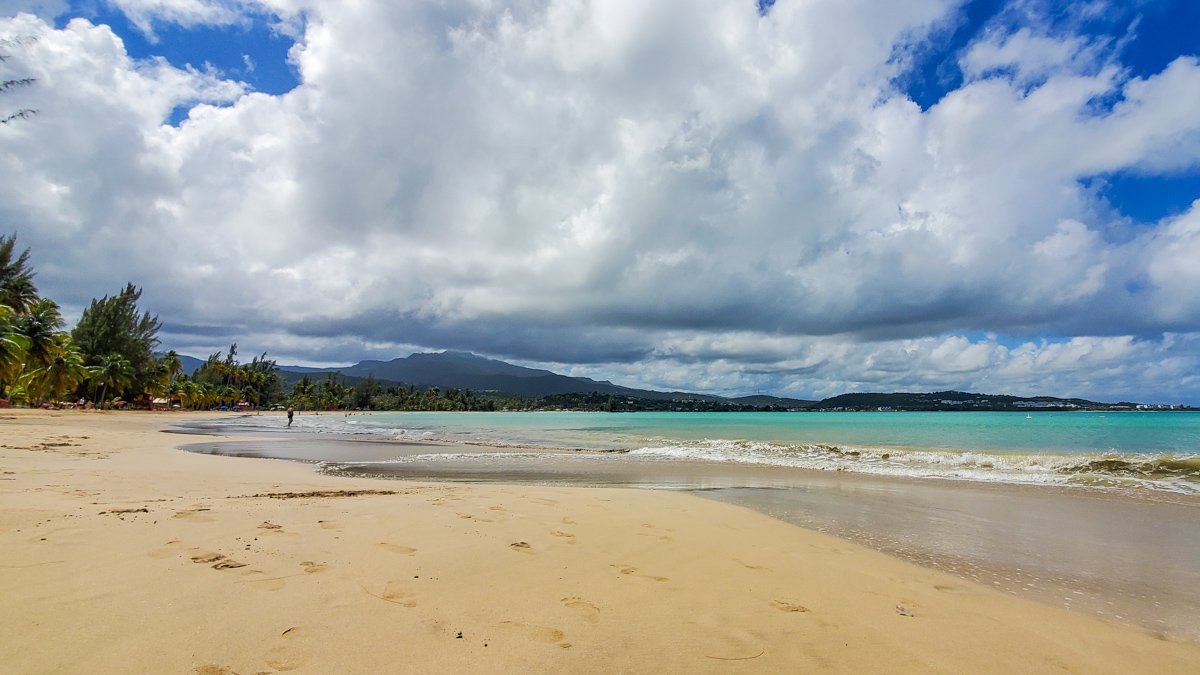 Luquillo Beach with views of El Junque in distance