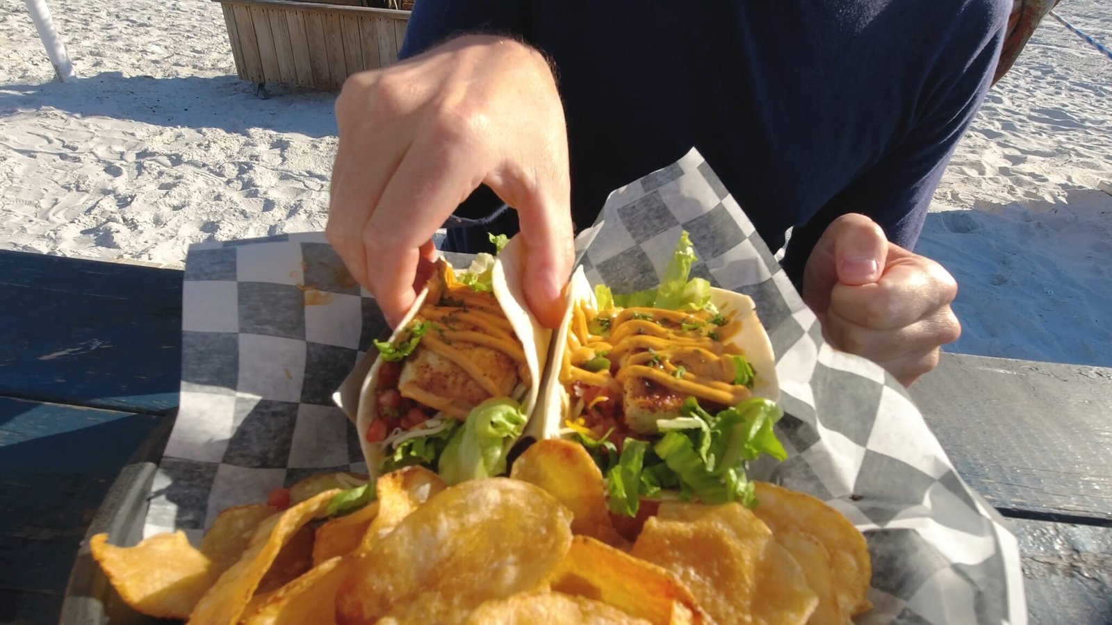 Last Day in Florida, Lunch at Caddy’s Beach Bar and Walk Along Sunset