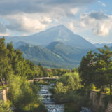 view of pirin mountains in background and river