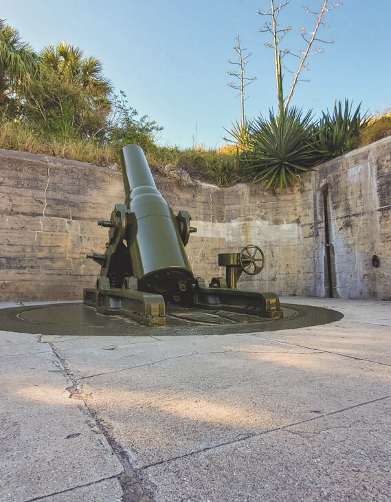 12" M-1890 M1 Mortars on display at fort de soto park in Pinellas County Florida