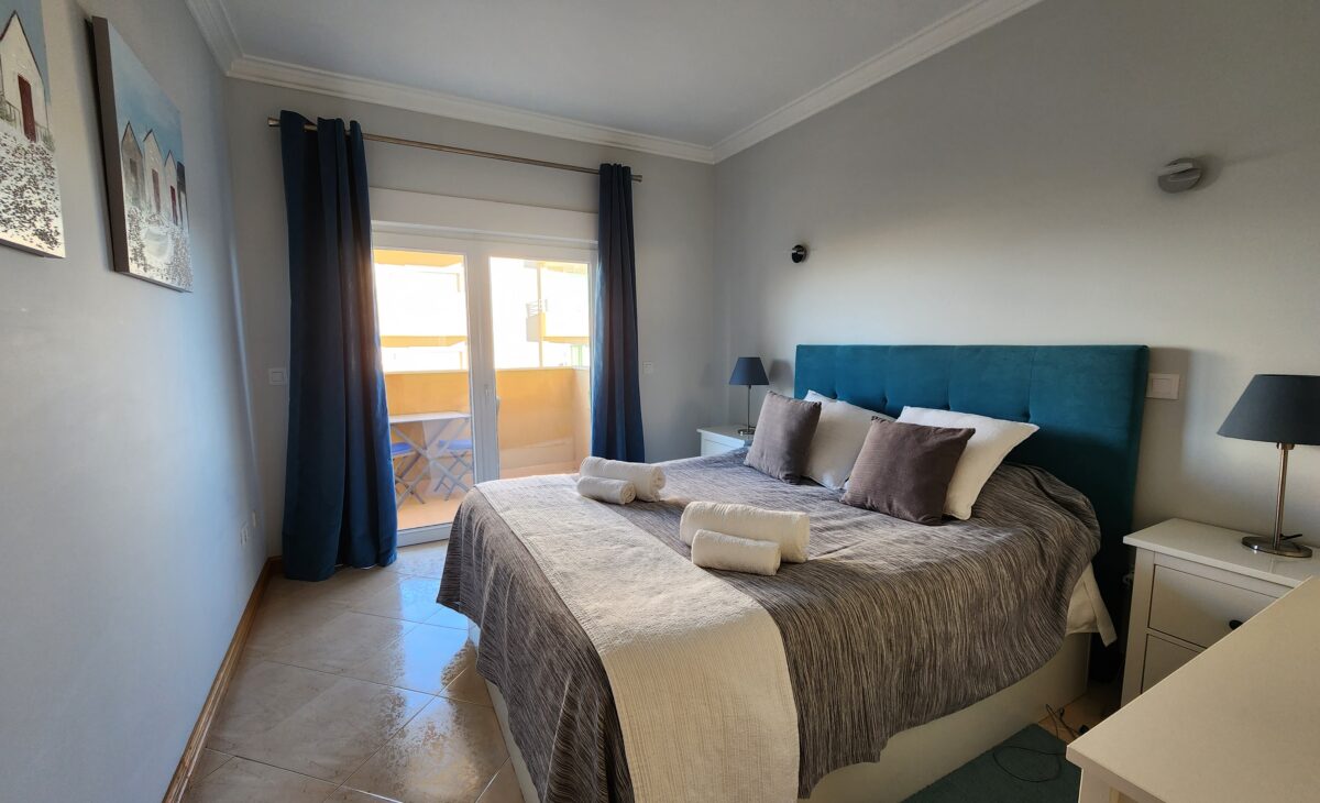 modern bedroom in vacation rental