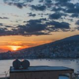 Sunsetting behind Kodrra in Saranda Albania